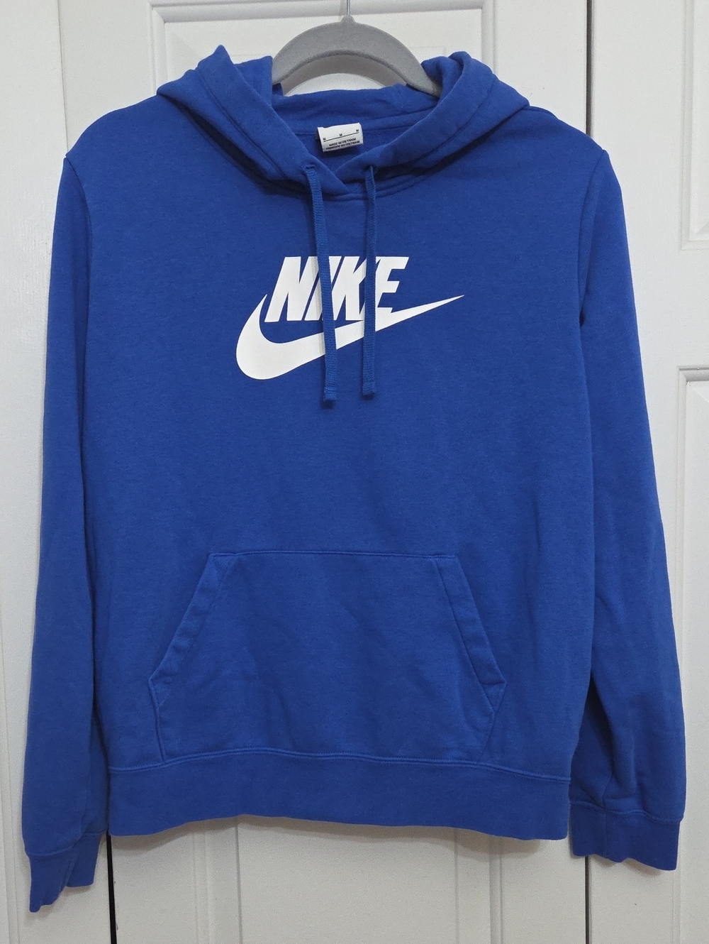 Nike NSW Club Fleece Blue Graphic Pullover Hoodie Men's/ Medium